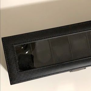 Black faux leather Watch box